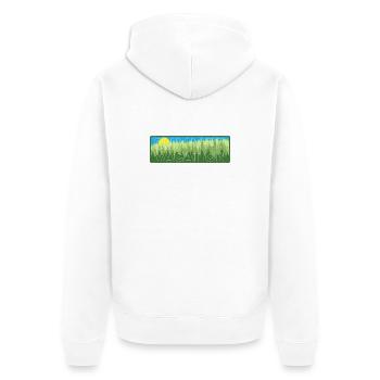 Summer Vacation Hiking Outline - Unisex Premium Organic Zip Hoodie - white - Back - Thijin (182cm)
