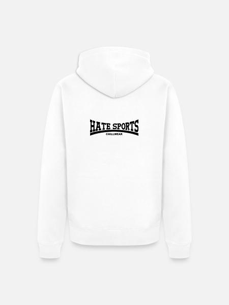 Hate Sports Chillwear - Unisex Premium Organic Zip Hoodie - white