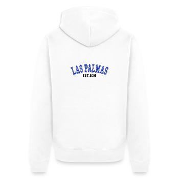 Las Palmas Est. 2005 - Unisex Premium Bio Zip Hoodie - Weiß - Hinten - Thijin (182cm)