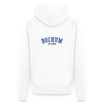 Bochum Est. 1995 - Unisex Premium Bio Zip Hoodie - Weiß - Hinten - Thijin (182cm)