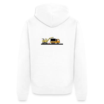 Bagger - Unisex Premium Bio Zip Hoodie - Weiß - Hinten - Thijin (182cm)