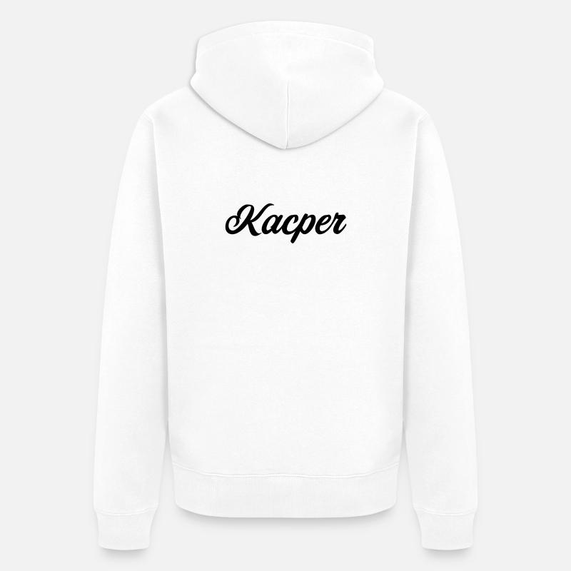 Kacper Polnisch Vorname Geschenk  - Unisex Premium Bio Zip Hoodie - Weiß