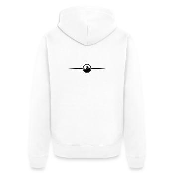 Kompass Symbol Berge - Unisex Premium Bio Zip Hoodie - Weiß - Hinten - Thijin (182cm)