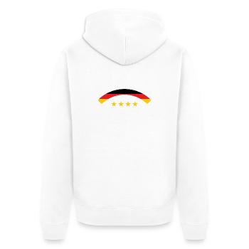 Deutsche Flagge – Deutschland - Unisex Premium Bio Zip Hoodie - Weiß - Hinten - Thijin (182cm)
