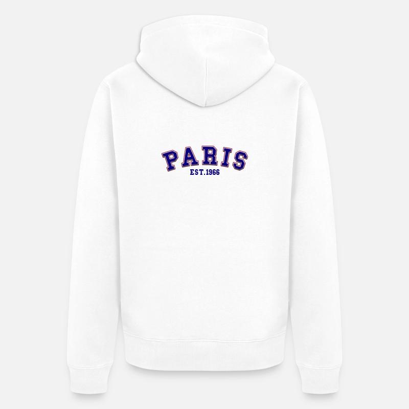 Paris fondée en 1966 - Veste à capuche bio Premium Unisexe - blanc