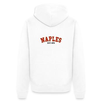 Naples Est. 1976 - Unisex Premium Organic Zip Hoodie - white - Back - Thijin (182cm)