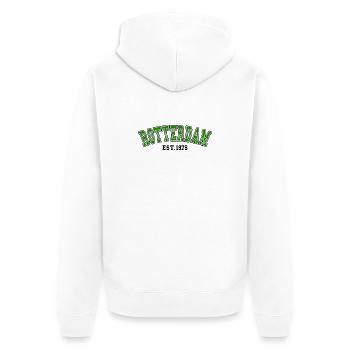 Rotterdam Est. 1976 - Unisex Premium Organic Zip Hoodie - white - Back - Thijin (182cm)
