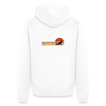 Retro Vintage Bartagame - Unisex Premium Bio Zip Hoodie - Weiß - Hinten - Thijin (182cm)