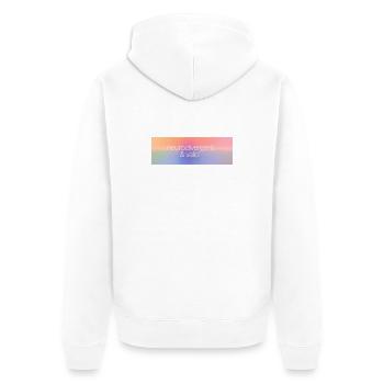 Neurodivergent & valide - Veste à capuche bio Premium Unisexe - blanc - Dos - Thijin (182cm)