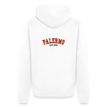 Palermo Est. 2006 - Unisex Premium Bio Zip Hoodie - Weiß - Hinten - Thijin (182cm)