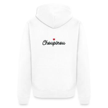 Choupinou Cœur Script - Veste à capuche bio Premium Unisexe - blanc - Dos - Thijin (182cm)
