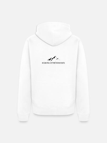 Härzbluetbündnerin Stolze Bündnerin Graubünden - Unisex Premium Bio Zip Hoodie - Weiß