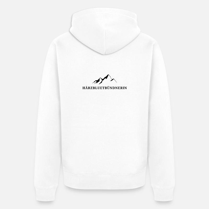 Härzbluetbündnerin Stolze Bündnerin Grisons - Veste à capuche bio Premium Unisexe - blanc