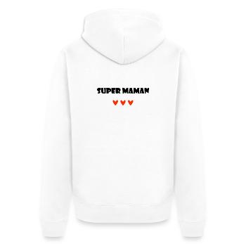 SUPER MOM. MOTHER'S DAY. HAPPY MOTHER'S DAY - Unisex Premium Organic Zip Hoodie - white - Back - Thijin (182cm)