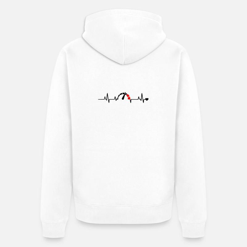 Red Segment Bow Logo Pattern - Unisex Premium Organic Zip Hoodie - white