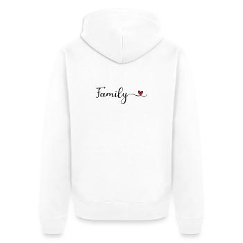 Familie - Unisex Premium Bio Zip Hoodie - Weiß - Hinten - Thijin (182cm)