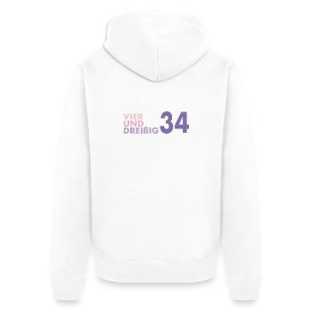 34. Geburtstag Geschenk Vierunddreißig - Unisex Premium Bio Zip Hoodie - Weiß - Hinten - Thijin (182cm)