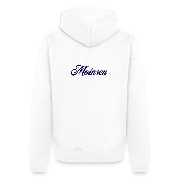 Moinsen (Milkstore1) - Unisex Premium Bio Zip Hoodie - Weiß - Hinten - Thijin (182cm)