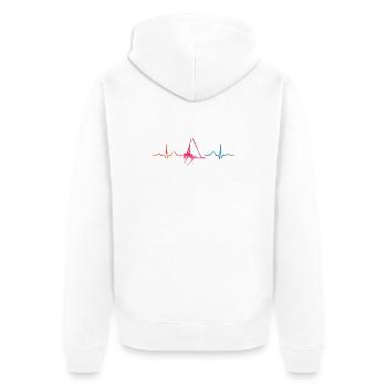 Écharpe verticale Battement de cœur Acrobaties aériennes Soie aérienne - Veste à capuche bio Premium Unisexe - blanc - Dos - Thijin (182cm)