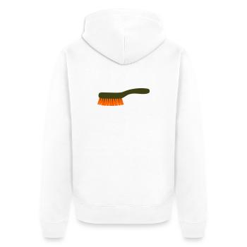 Pilzbürste Werkzeug Sammler - Unisex Premium Bio Zip Hoodie - Weiß - Hinten - Thijin (182cm)