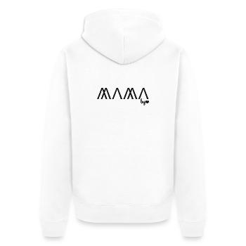 Mama by Heart – Muttertag Mutter Monogramm - Unisex Premium Bio Zip Hoodie - Weiß - Hinten - Thijin (182cm)