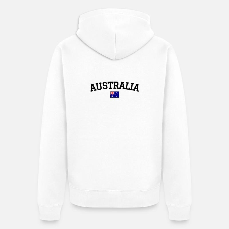 Drapeau australien Noir - Veste à capuche bio Premium Unisexe - blanc