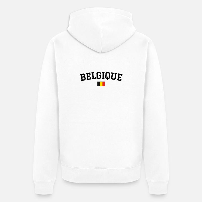 Drapeau Belge Noir - Veste à capuche bio Premium Unisexe - blanc