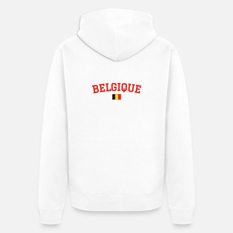 Drapeau belge : Rouge - Veste à capuche bio Premium Unisexe - blanc