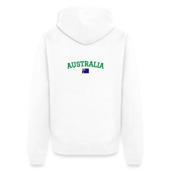 Australia Flag Design Green - Unisex Premium Organic Zip Hoodie - white - Back - Thijin (182cm)
