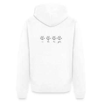 eins zwei drei katzen - Unisex Premium Bio Zip Hoodie - Weiß - Hinten - Thijin (182cm)