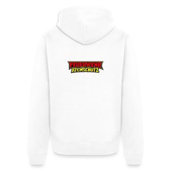 Feuerwehr Atemschutz Logo - Unisex Premium Bio Zip Hoodie - Weiß - Hinten - Thijin (182cm)