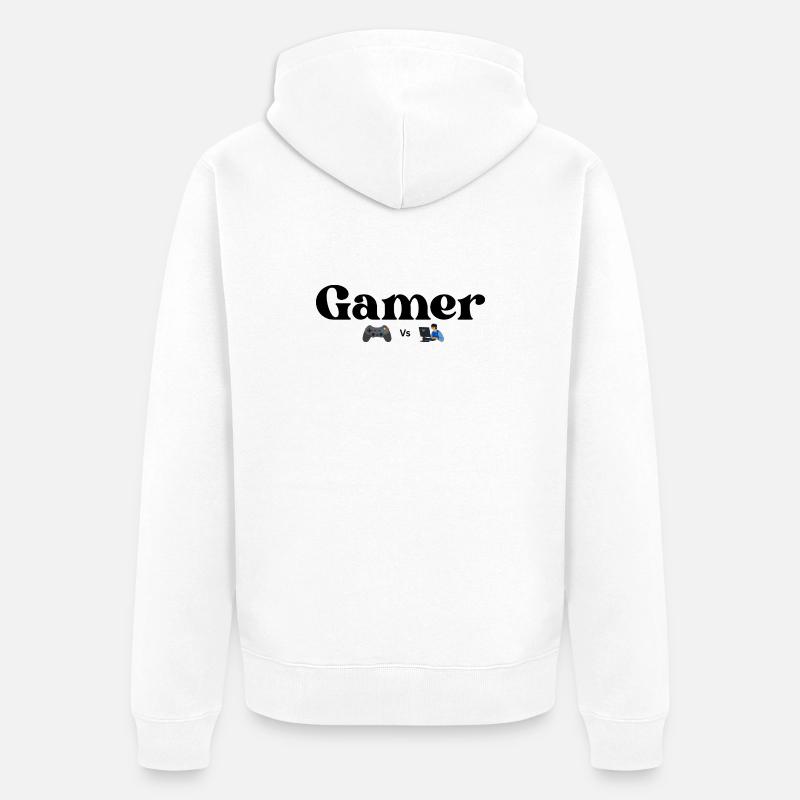 Controller VS PC - Unisex Premium Bio Zip Hoodie - Weiß