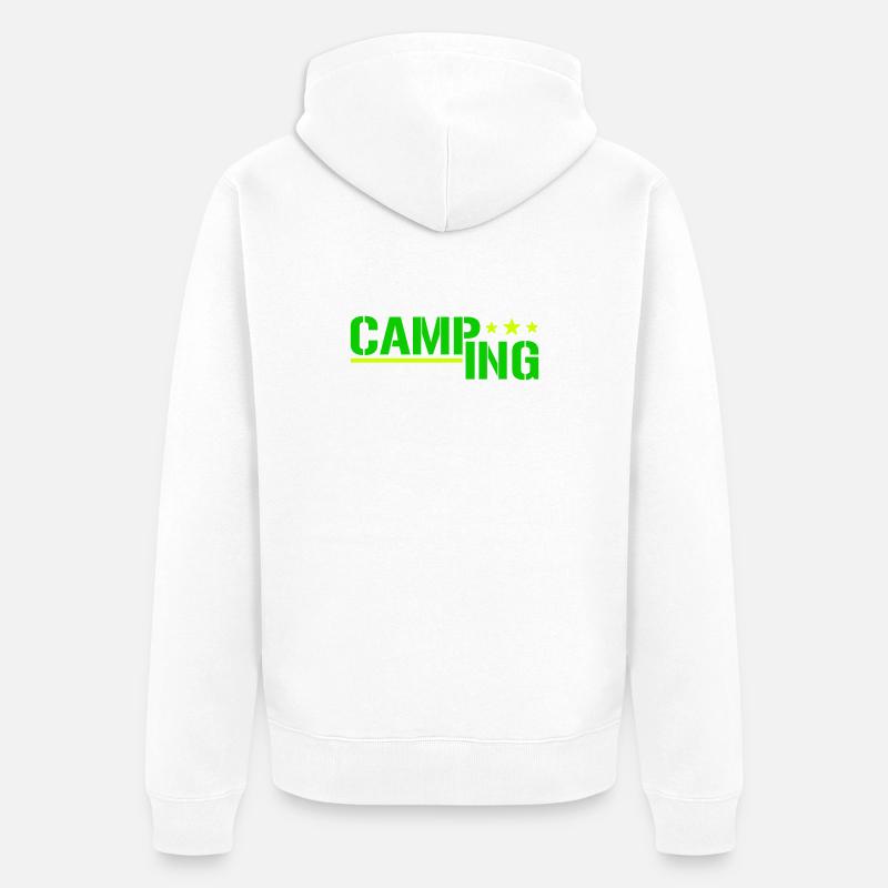 Camping - Veste à capuche bio Premium Unisexe - blanc