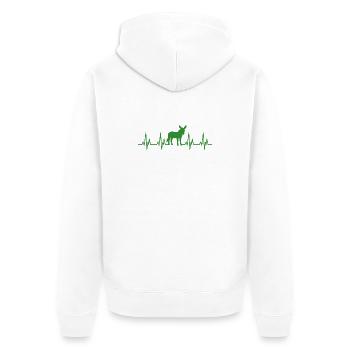 Battement de cœur d’âne - Veste à capuche bio Premium Unisexe - blanc - Dos - Thijin (182cm)