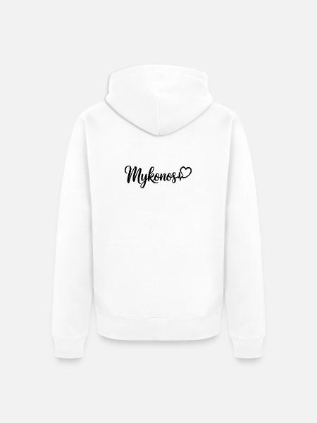 Mykonos Heartbeat Greece - Unisex Premium Organic Zip Hoodie - white