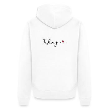 Fishing - Unisex Premium Organic Zip Hoodie - white - Back - Thijin (182cm)