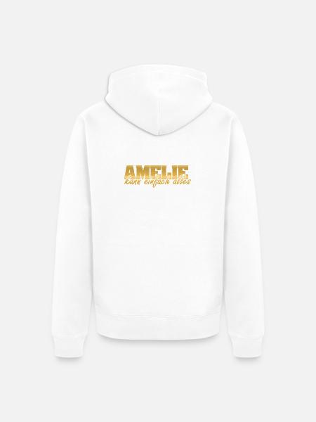 Amelie als Spruch - Unisex Premium Bio Zip Hoodie - Weiß