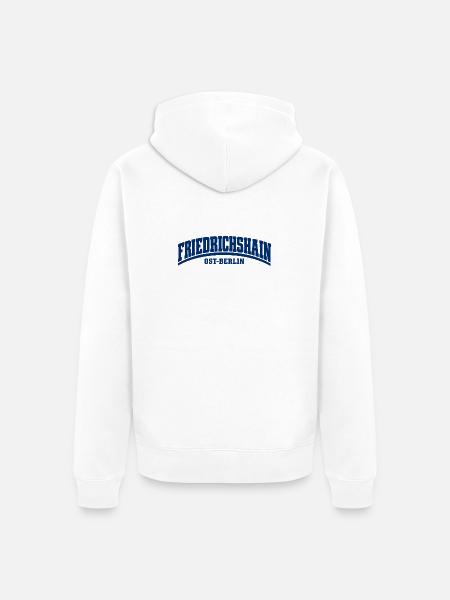 Friedrichshain - Ost-Berlin - Bezirk - Deutschland - Unisex Premium Bio Zip Hoodie - Weiß
