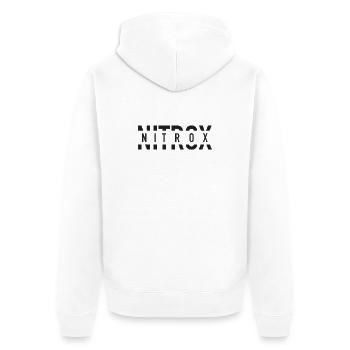 Nitrox Split Text Logo für SCUBA Taucher - Unisex Premium Bio Zip Hoodie - Weiß - Hinten - Thijin (182cm)