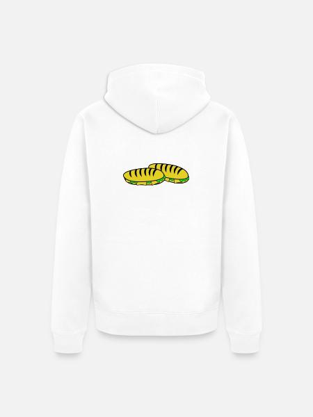 Sandwich Slipper Motiv - Unisex Premium Bio Zip Hoodie - Weiß