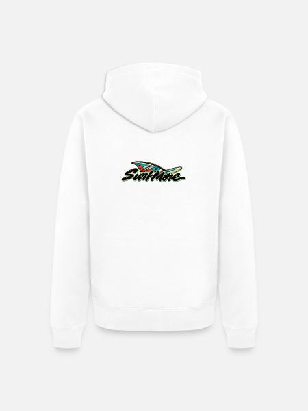 Surf More – Wind Classic - Unisex Premium Bio Zip Hoodie - Weiß