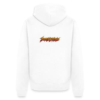 Irreistible Flames Typografie - Unisex Premium Bio Zip Hoodie - Weiß - Hinten - Thijin (182cm)