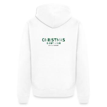 Christmas Is Not a Bug – It's a Feature - Unisex Premium Bio Zip Hoodie - Weiß - Hinten - Thijin (182cm)