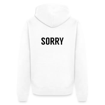 Sorry Entschuldigung - Unisex Premium Bio Zip Hoodie - Weiß - Hinten - Thijin (182cm)