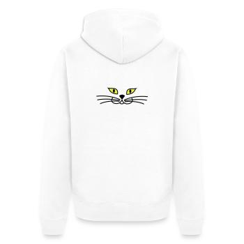 kitteh_face_green_eyes - Veste à capuche bio Premium Unisexe - blanc - Dos - Thijin (182cm)