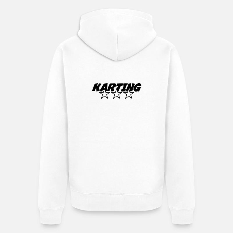 Karting - Unisex Premium Organic Zip Hoodie - white