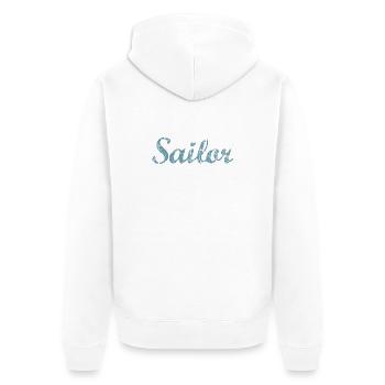 Sailor Segel Segeln Segler - Unisex Premium Bio Zip Hoodie - Weiß - Hinten - Thijin (182cm)