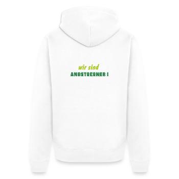 Angstgegner FC St. Gallen Fussball  Espenmoos - Unisex Premium Bio Zip Hoodie - Weiß - Hinten - Thijin (182cm)