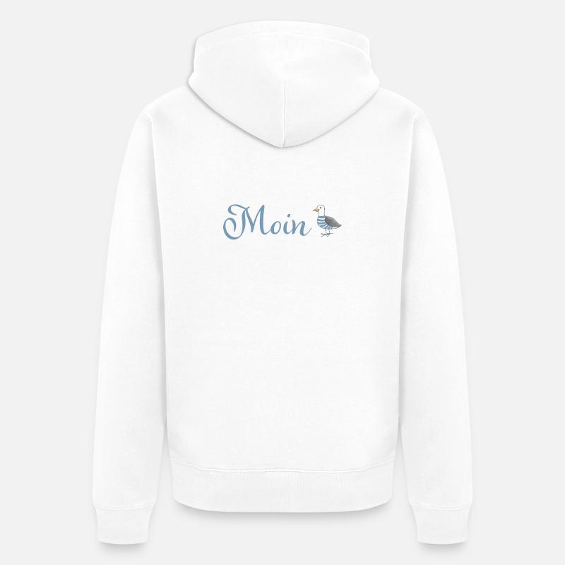 Moin Möwe - Unisex Premium Bio Zip Hoodie - Weiß