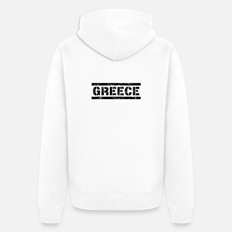 Grèce - Veste à capuche bio Premium Unisexe - blanc